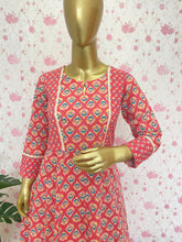 Peach cotton anarkali - kasumi.in